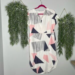 Pink, gray - pattern dress size Large